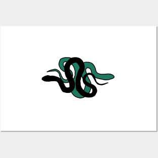 Black and green snakes (horizontal) Posters and Art